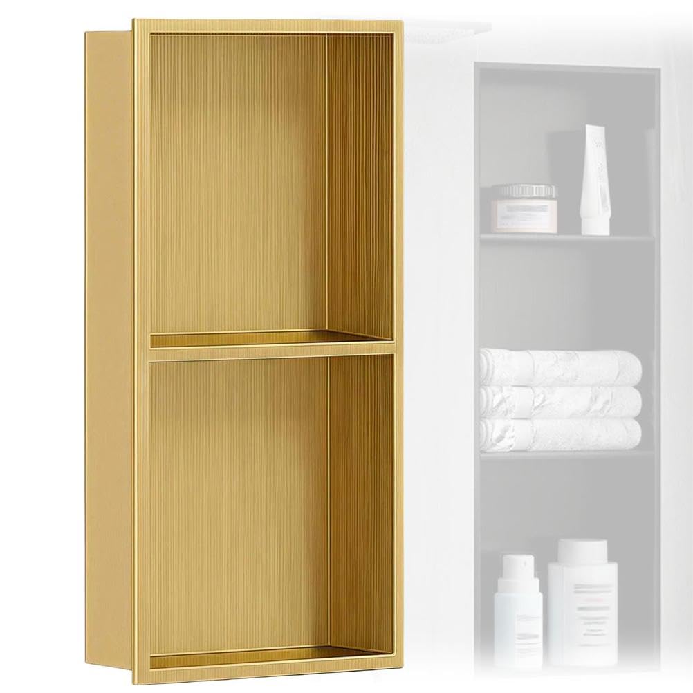 Niche de douche encastrée rangement étanche acier inoxydable salle de bain sans carrelage