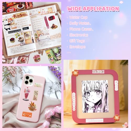 Image of 1300Pcs Cute Scrapbook Stickers Travel Y2k Japanese Sticker Book for Adult Kawaii Korean Stickers for Journaling Heisei Retro Aesthetic Sticker Manga Style Decor for DIY Crafts Junk Journal Gifts Tale