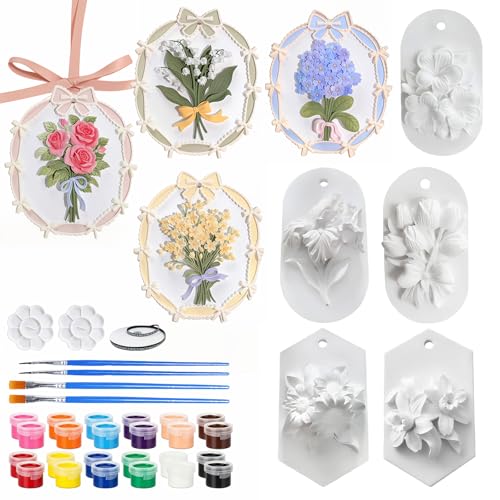 Autumnswan 9PCS Plaster Painting Ceramic Arts