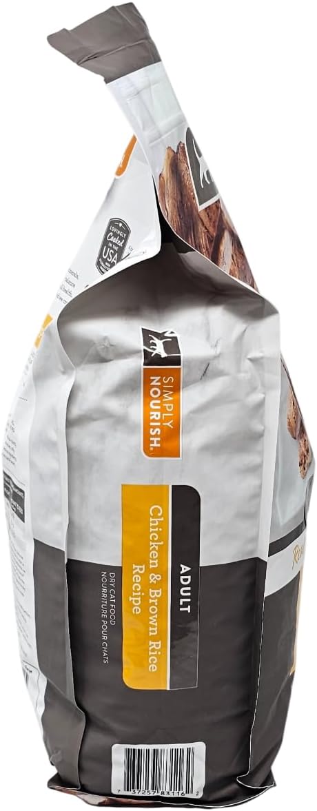 SIMPLY NOURISH Adult Chicken and Brown Rice Dry Cat Food, 7 Pound Bag