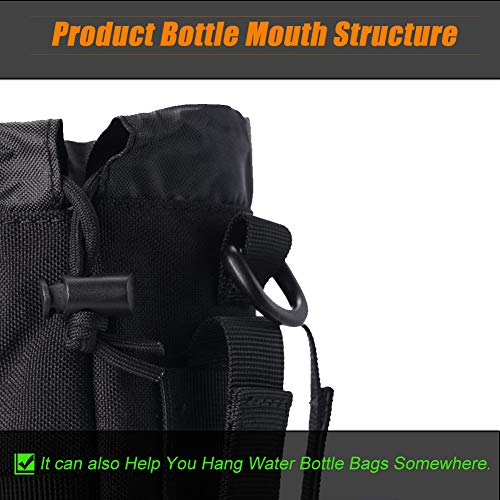 Upgraded Tactical Drawstring Molle Water Bottle Holder Tactical Pouches (Only Pouch)
