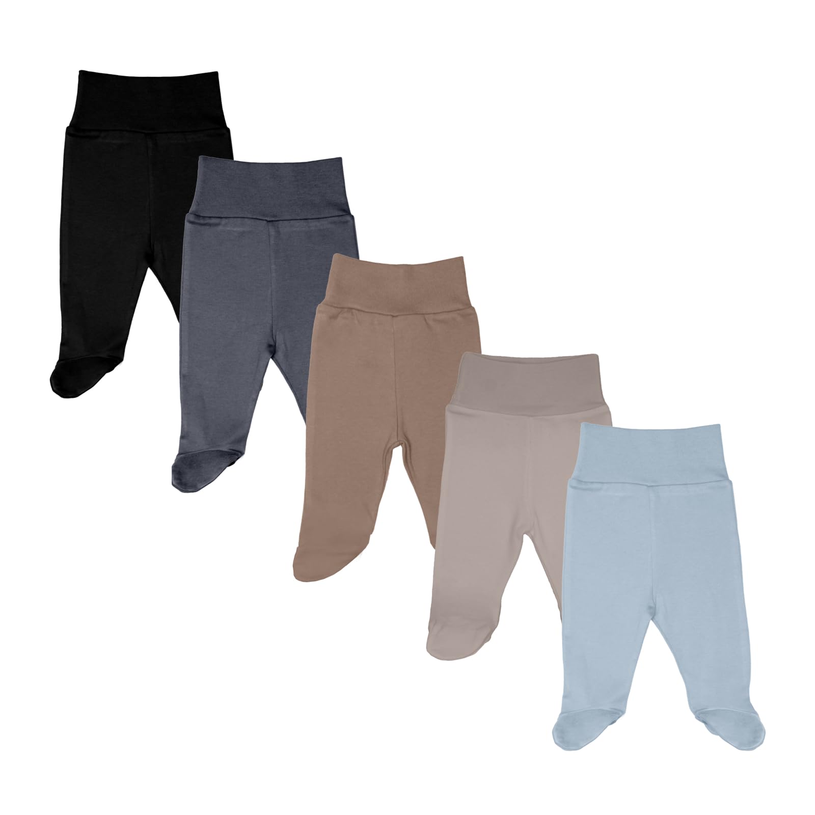 MEA BABY Pantaloni Bebè Unisex con Piede 100% Cotone Confezione da 5, Pantaloni Tutina Bebè con Piede, Pantaloni Bebè con Piede Bambino Pantaloni Bebè con Piede Bambina (74, Ragazzi4)