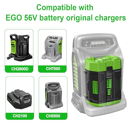 waitley 56V 5.0Ah Replacement for EGO 56V Battery BA2800T BA2800 BA4200 BA1400 Compatible with EGO 56-Volt CS1604 CS1804 CS1403 HT2400 LB6504 Power+ Cordless Tools