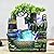 Tabletop Water Fountain, Water Fall Fountains Indoor with Atomizer & Led Light & Fish Bowl, Mini Tabletop Fountain Desktop Fountain Zen Fountain for Office, Home, Bedroom
