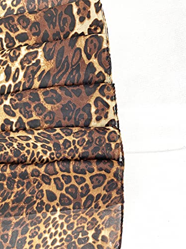 Block Garden Women's Short Sarong Wrap Skirt Chiffon Swimsuit Cover up Beach Sarongs Pareo (X- B Large Leopard) - Image 3