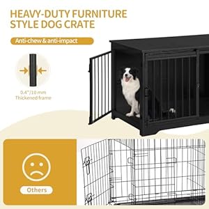 39.4" Heavy Duty Dog Crate Furniture with Barn Door, Wood Indoor Dog Crate Kennel for Small/Medium/Large Dogs, End Side Table, TV Stand, Black DFC02304B 394 Heavy Duty Dog Crate Furniture with Barn Door Wood Indoor Dog Crate Kennel for SmallMediumLarge Dogs End Side Table TV Stand Black DFC02304B