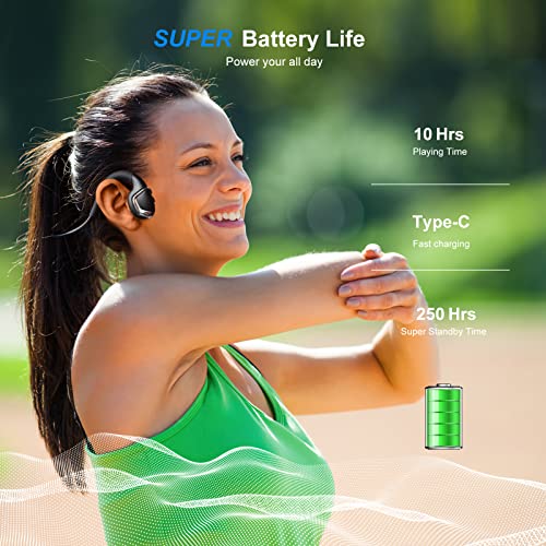 Qaekie Bone Conduction Headphones - Bluetooth 5.3 Open Ear Headphones 10Hrs Playtime With Running Light Sport Wireless Headphones With Mic,Waterproof Bone Earbuds For Driving,Hiking,Cycling,Workout #TOP5