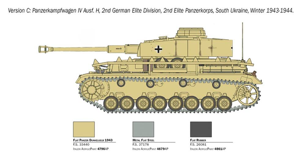 Italeri 6578S Pz.Kpfw. IV Ausf. H, scala 1:35, plastic model kit, modello in plastica da montare, modellismo, mezzi militari, Grigio