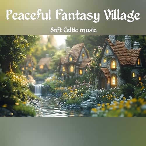 Page de couverture de 🎧Peaceful Fantasy Village by the Stream | Soft Celtic Music | Relaxing asmr for Reading & Sleep