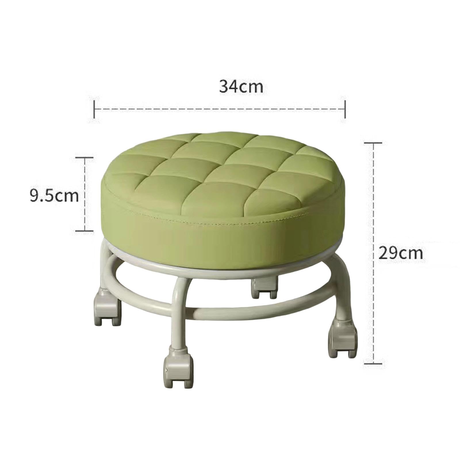 Sgabello Girevole Con Ruote 360° | Basso E Silenzioso | Per Casa, Ufficio O Salone | Grigio, Imbottito - Foto 9