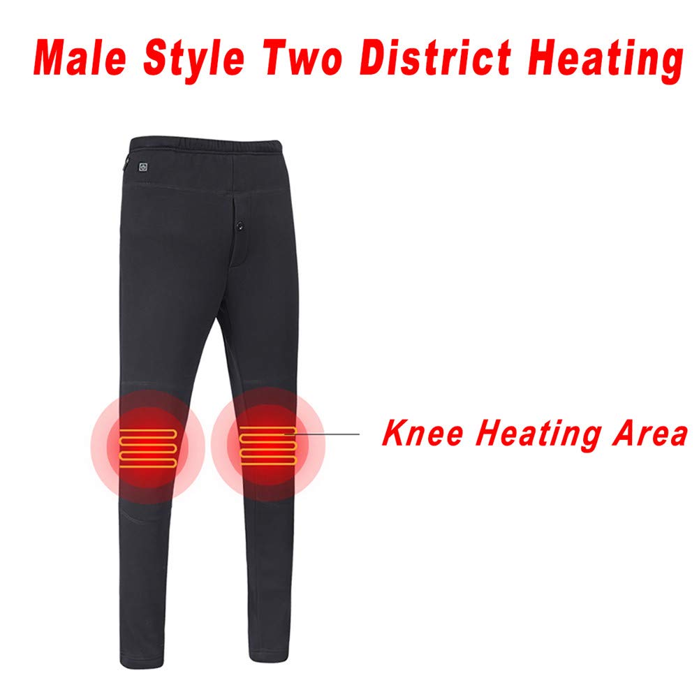 Pantalones con calefacción USB Pantalones de Ropa Interior abrigados Pantalones de Polainas Lavables Calentamiento Inteligente Recargable Engrosado para Ciclismo Esquí Montañismo,Masculino,