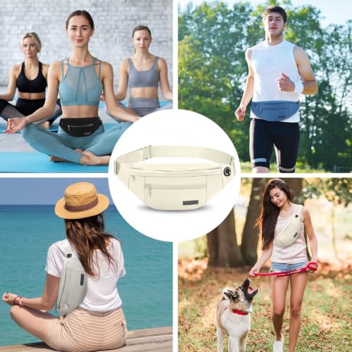 Image of Fashion Crossbody Fanny Pack Trendy Belt Bag for Women Men 4-Zipper Pockets Gifts for Enjoy Sports Yoga Festival Workout Running Casual Wallets Waist Pack Travel Bag Carrying All Phones