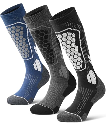 Merino Wool Ski Socks For Men & Women, Skiing, Snowboard, Hunting, Over The Calf Winter Warm Socks, 2/3 Pack