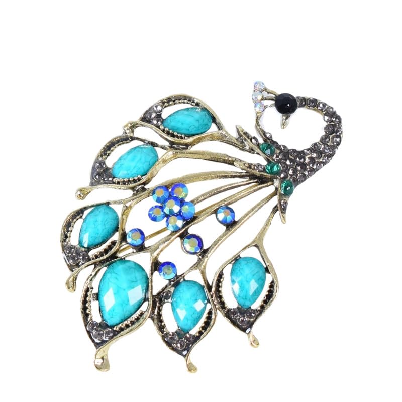 ftk Peacock Shape Small Stones Anti Exposure Lightweight Pin Brooch For Garments-picture-39