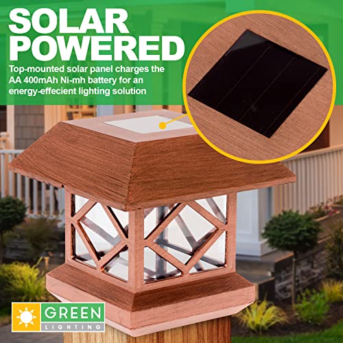 Greenlighting Outdoor Summit Solar Post Cap Light For 4X4 Wood Posts 8 Pack (Brushed Copper) #TOP3
