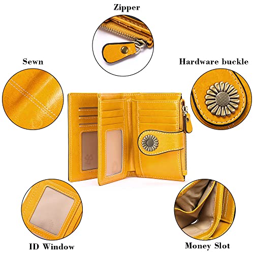 Sendefn Small Womens Wallet Leather Bifold Card Holder Rfid Blocking With Zipper Coin Pocket #TOP4