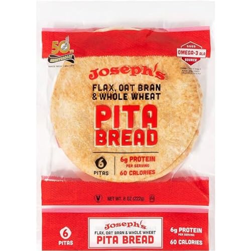 Joseph's Middle East Bakery Salvado de avena de lino y mini pan integral pita