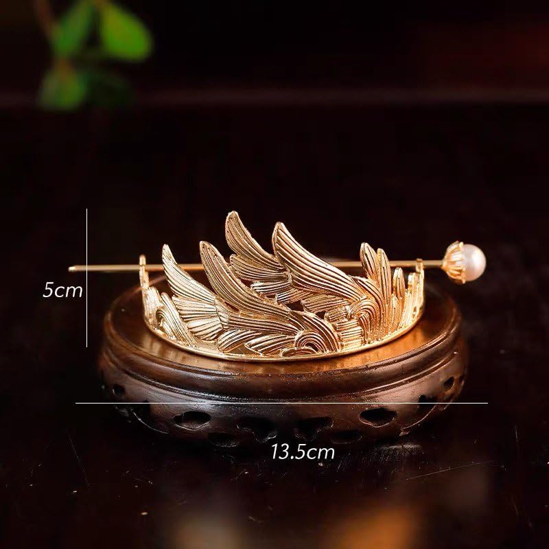 Chinese-style Hairpin Men's Alloy Hair Accessory Vintage Ponytail Crown For Women (Gold)
