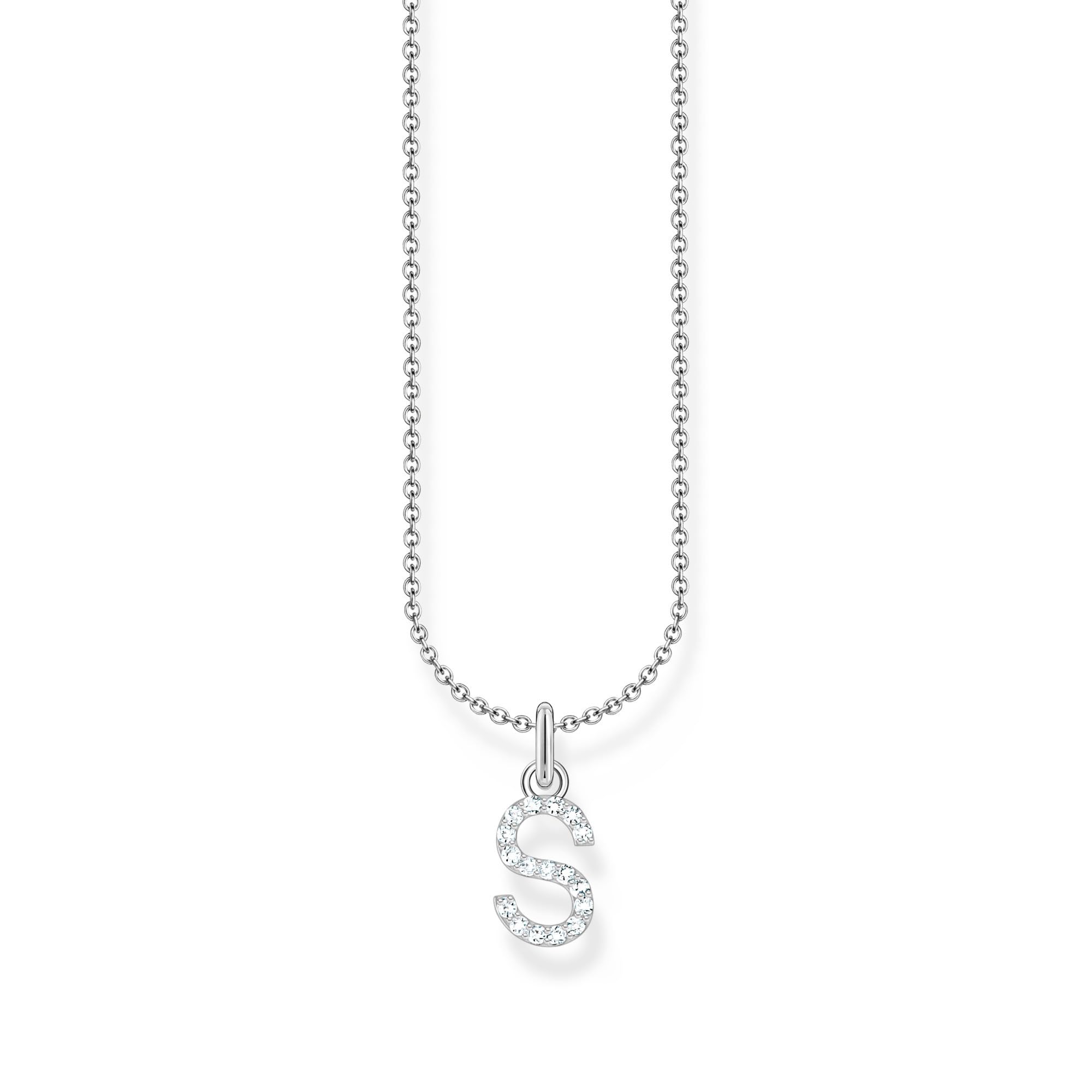 Thomas Sabo letter R necklace, gold-plated silver with zirconia, KE2257-414-14