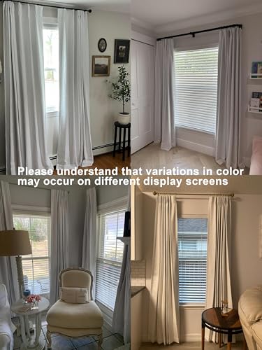 Image of Vision Home White Pinch Pleated Full Blackout Curtains 60 inch Wide Thermal Insulated Window Panels 108 inch for Bedroom Living Room Darkening Pinch Pleat Drapes with Hooks Back Tab 9 FT 60 inchWx108 inchLx1