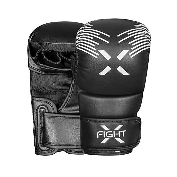 FightX MMA Gloves for Men & Women - Premium Quality Sparring Gloves with Open Palms - Perfect UFC Gloves for Martial Arts, Muay Thai, Punching & Kickboxing Gloves - Multipurpose MMA Sparring Gloves
