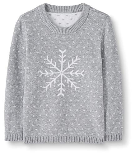 Moon and Back by Hanna Andersson Baby 100% Organic Cotton Holiday Sweater, Heather Grey, 3-6 months