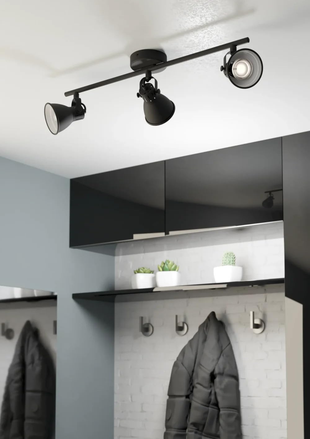 SERAS 2 3-Light LED Ceiling Spotlight Black – Adjustable GU10 Spotlights with Warm White Light (3000K) – Modern Indoor Ceiling Light Fixture-image-34