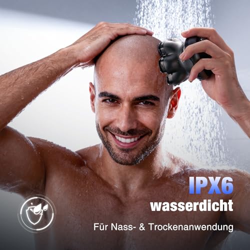 Glatzen Rasierer Herren, kensen Kopfrasierer Glatze 7D Bold Shaver Magnetische Head Shaver Trocken Und Nass Bald Shaver Typ-C Akku Kopfrasierer Herren Elektrisch Wasserdicht Glatzenschneider 2 Stufen 5