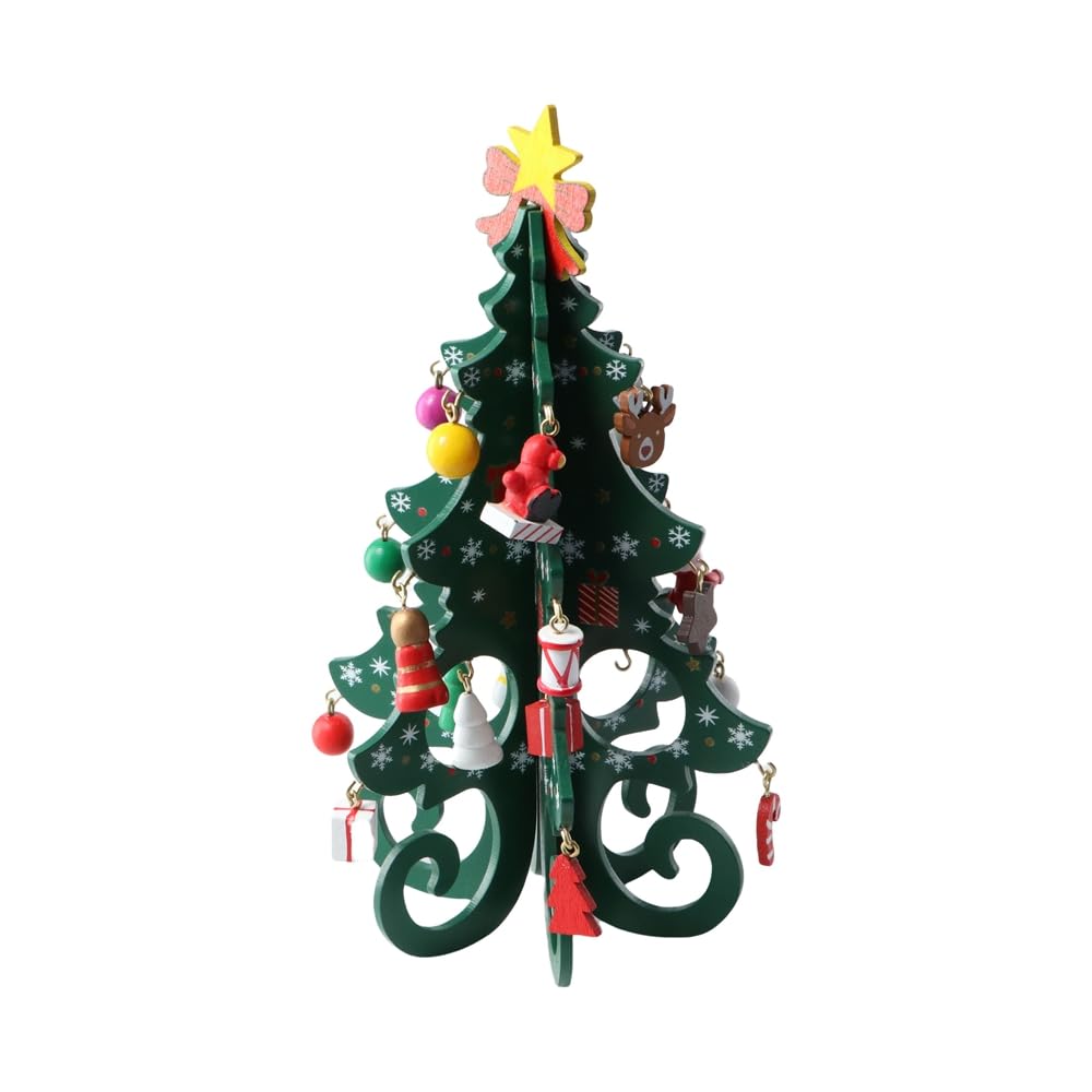 Amazon.co.jp: ミニチュアクリスマスツリー デスクトップ 木製