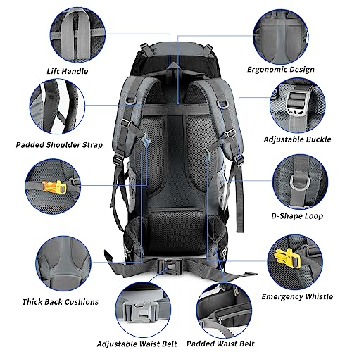 Image of Night Cat Hiking Backpacks 90L Camping Backpacking Packs for Men Women Lightweight Outdoor for Mountaineering Traveling, No Internal Frame