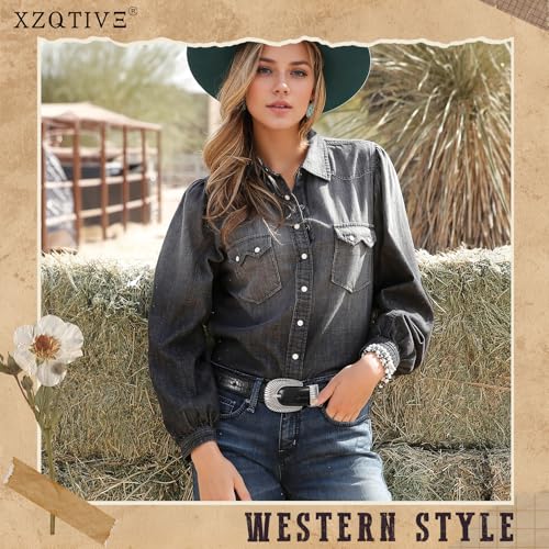 XZQTIVE Women Fashion Leather Belt for Jeans Pants Dress with Vintage Silver Buckle4