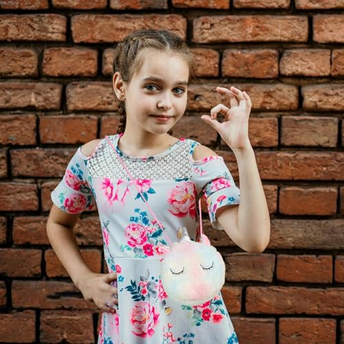 Cute Unicorn Plush Shoulder Bag - Girls' Princess Gift Handbag with Coin Purse3