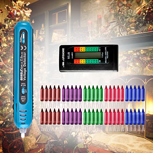 allsun Christmas Light Tester and Fixer with 50 Bulbs & Battery Tester, Non-Contact Voltage Detector...