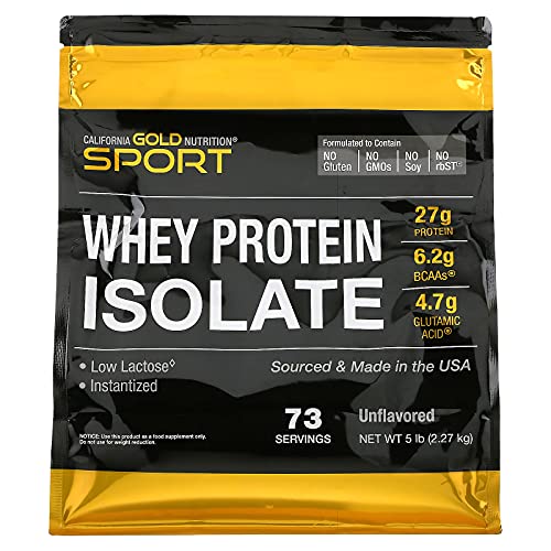 California Gold Nutrition 100% Whey Protein Isolate, Unflavored, 5 lb (2.27 kg)