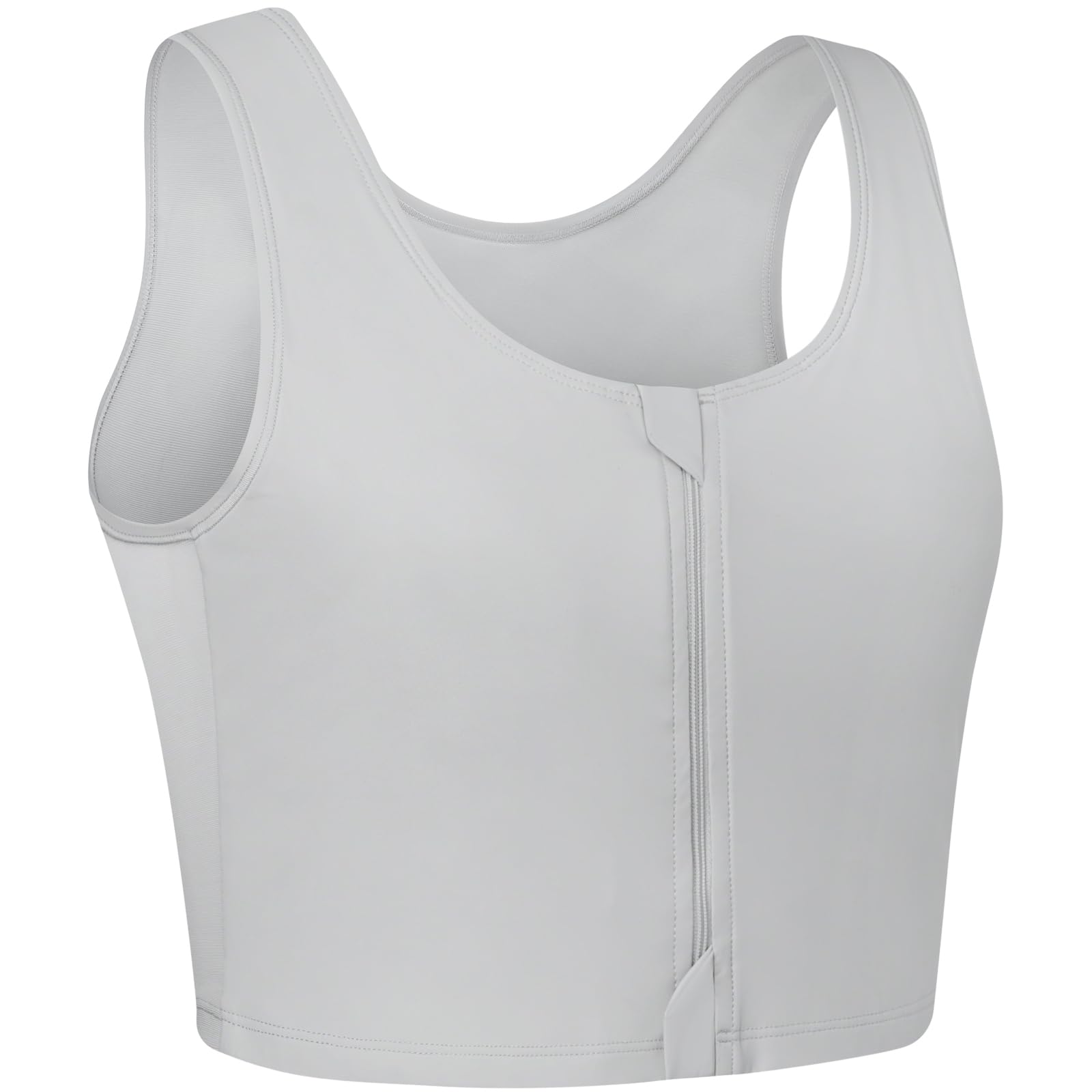 XUJI Transgender FTM Zip Up Traspirante Mezza Binder