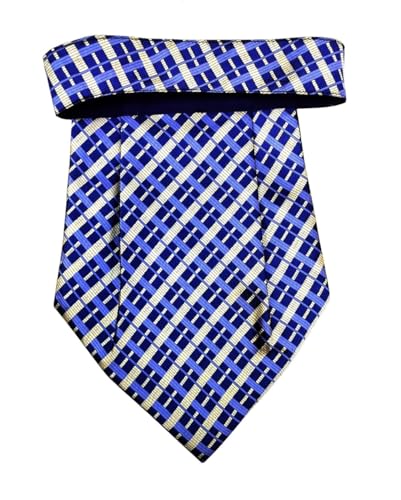 Image of formal cravat set for men with pocket square Men's Cravat Necktie, Self Design Microfiber Dark Multi color Free Size
