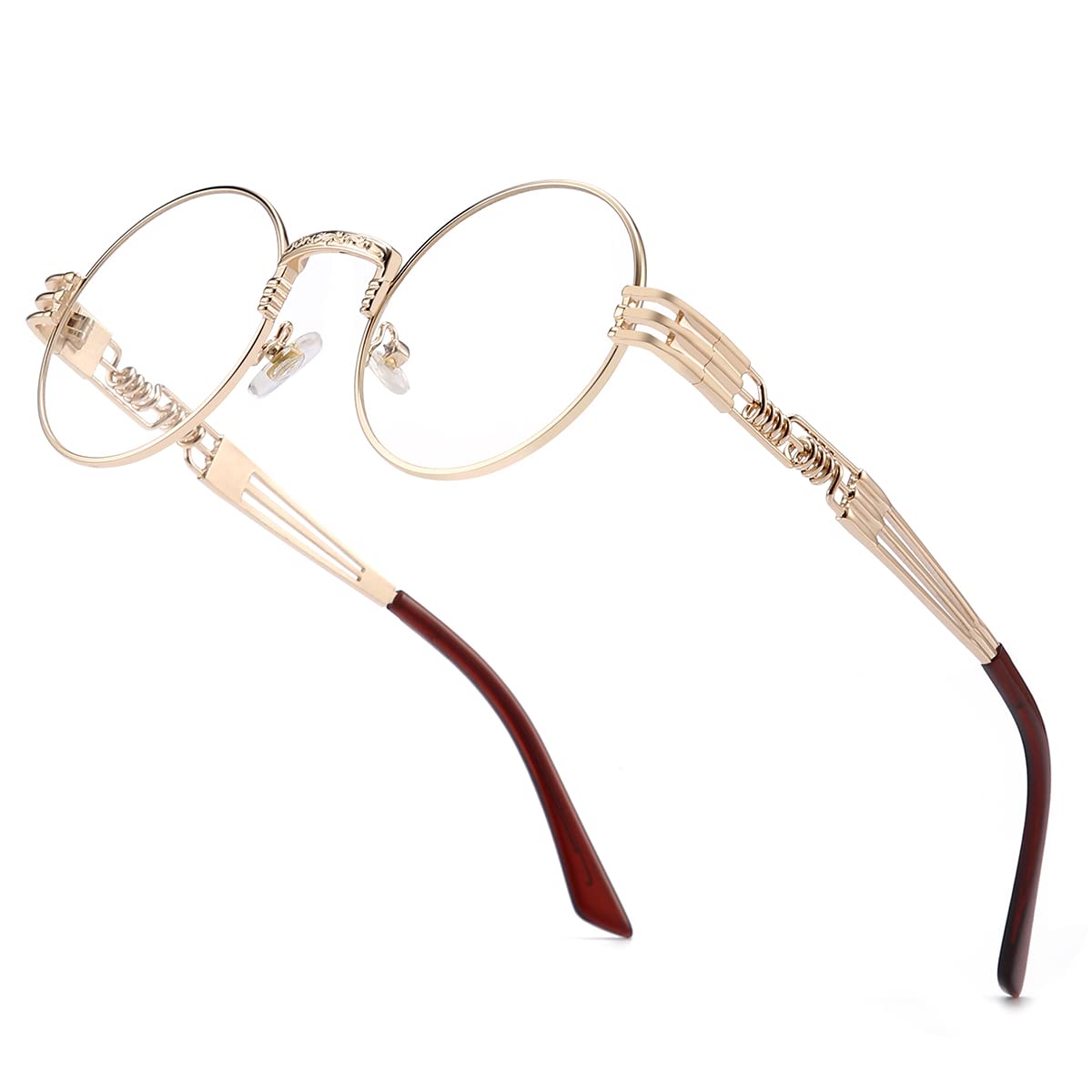 Round Polarized Steampunk Sunglasses Men, Circle Metal Frame, Hippie Shades