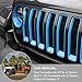 Grille Inserts & Headlight Cover for 2018-2022 Jeep Wrangler JL Sport & Sport S ONLY (Sky Blue)