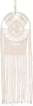 Concepts Macrame Dream Catcher 12x33 Inch Boho Wall Decor with Crisscross Weave Handmade Woven Art for Bedroom Nursery Rustic Aesthetic Fiber Accent for Modern or Bohemian Home