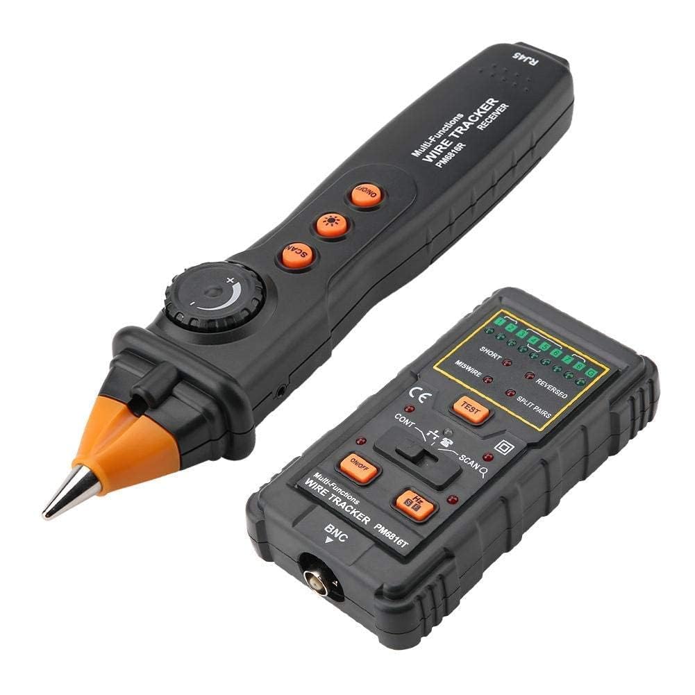 Tester per Cavi, PEAKMETER PM6816 RJ11 RJ45 Line Finder, Emettitore Ricevitore Cavo di Rete Wire Tracker