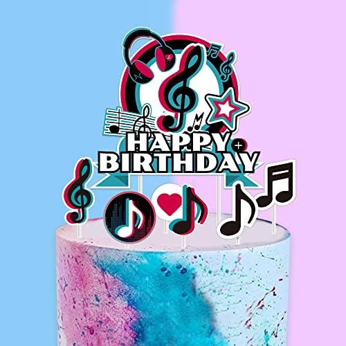 Music Cake Toppers, Musical Birthday Cupcake Toppers for Girl Party Cake Decorations, Music Party Supplies Birthday Party Decorations, set of 7