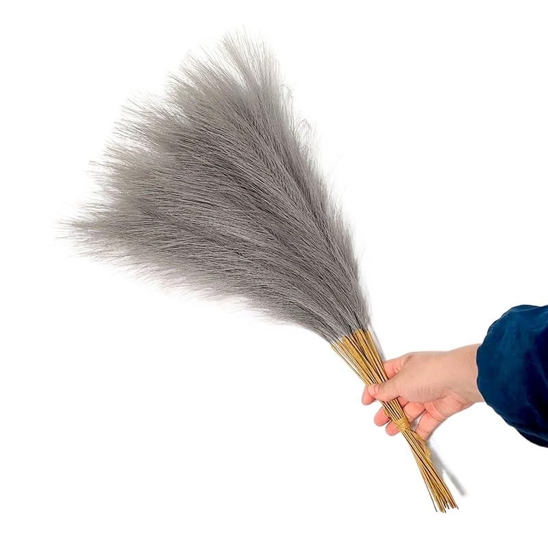 Trawa pampasowa, sztuczne kwiaty, 10 sztuk 55cm Mini symulowana trawa pampasowa sztuczna trawa sztuczna roślina trzcina dom salon kuchnia ślub pampas trawa wazon(B)