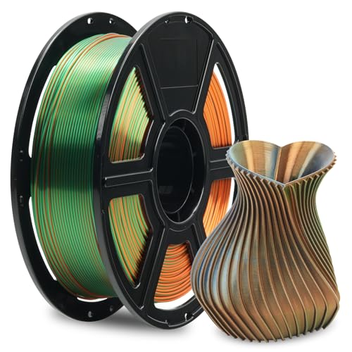 FLASHFORGE Silk Tricolor Filament, Orange Blue Green 3 in 1 Coextrusion 1.75mm, 3D Printer Filament 1kg(2.2lbs) Spool - 