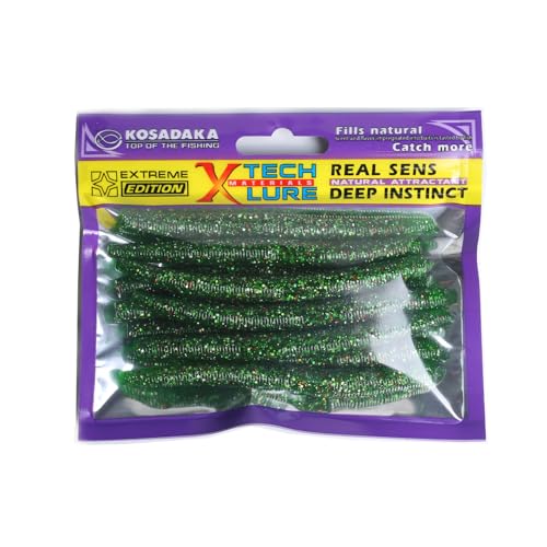 Famillcase 10pcs Senko Worms for Bass Fishing | 3.93-Inch Soft Plastic Baits for Freshwater & Saltwater - Wacky Rig & Texas Rig Finesse Lures | Green Pumpkin