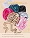 Syvvste 4PCS Satin Bonnet Double Layer Silk Sleep Cap for Sleeping Hair Bonnets with Elastic Tie Band for Curly Natural Hair Pink+Gold