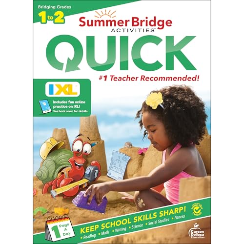 Image of Summer Bridge Activities Quick 1st to 2nd Grade Workbook, Activity Book With Math, Language Arts, Social Studies, Science, Fitness, Writing Practice and Reinforcement Learning
