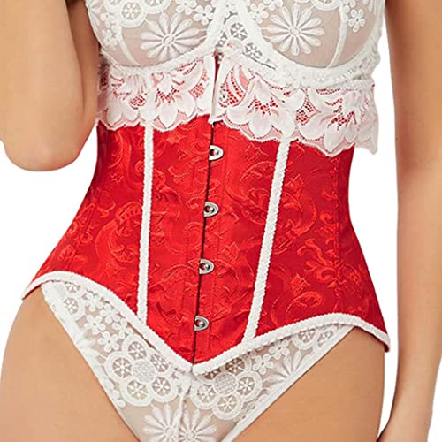 Asooll Red Lace up Belts Bustier Waist Training Underbust Corset Wide Cinch Waist Belt Prom Costume Waist Belts for Women