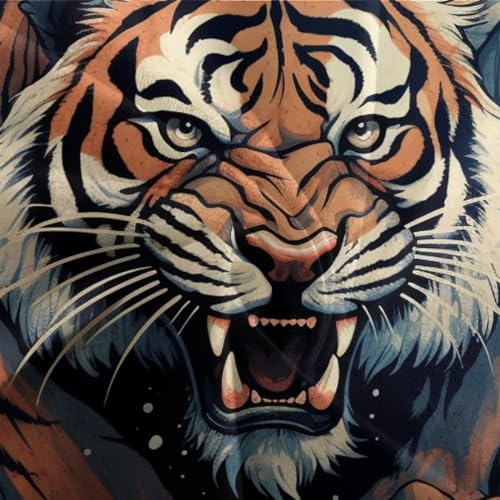 Housse de couette tigre 3 pièces lit simple microfibre 3D