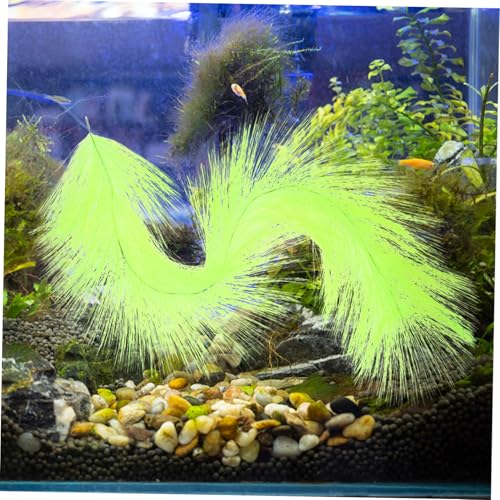 ERINGOGO Fischlaichbürste mit Edelstahlkern Zuchtgras für Aquarien Sicheres Versteck für Fische und Jungtiere Dekoratives Schonendes Laichgras für Fischzucht und Aquakultur