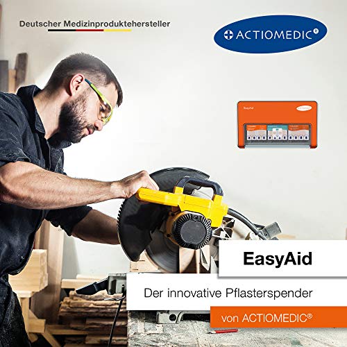 ACTIOMEDIC EasyAid Pflasterspender Standard 2 inklusiv 75 PflasterStrips Mit KanbanSystem und Montagematerial, Orange, 1 stück (Verpackung des Produkts kann variieren) – Bild 3